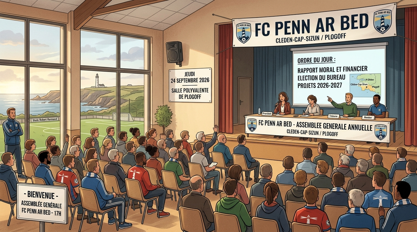 Générée par IA assemblée générale du FC Penn Ar Bed Plogoff